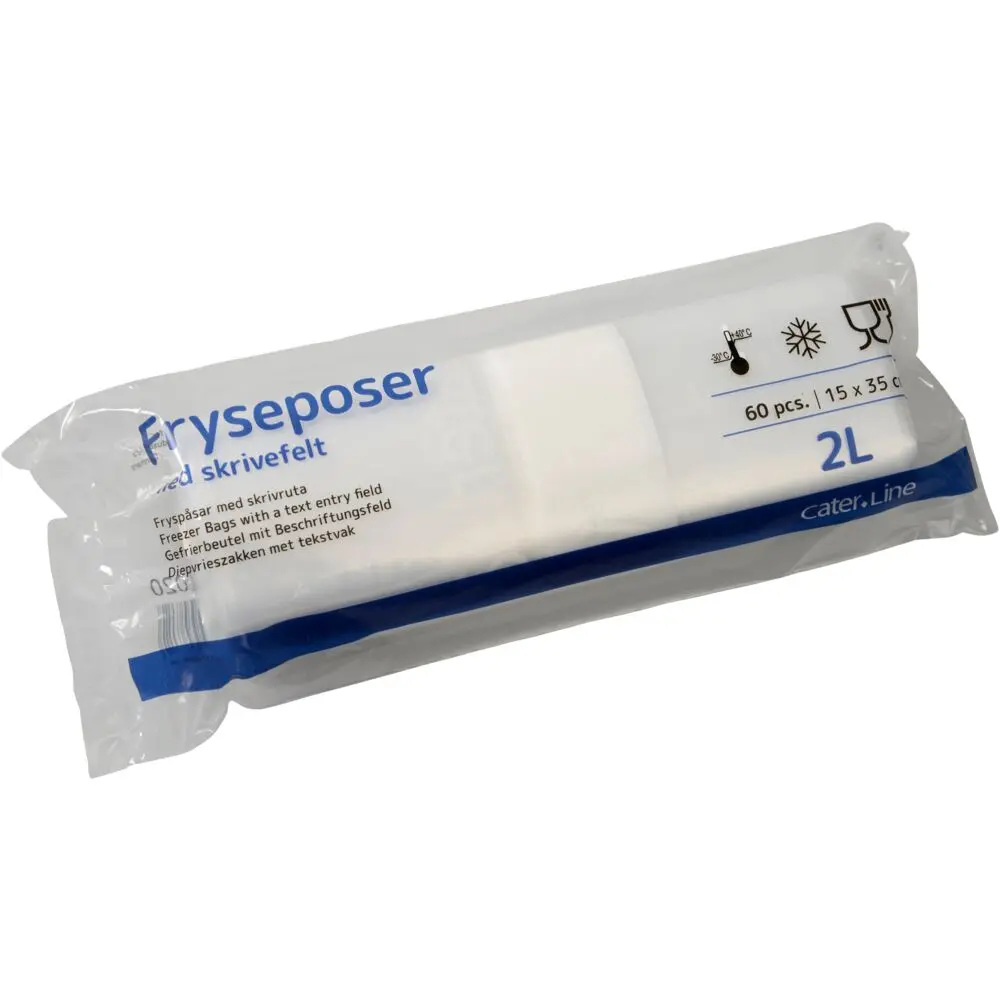 Frysepose, 2 l, klar, LDPE/LLDPE/virgin, 15x35cm (15 rl/krt)