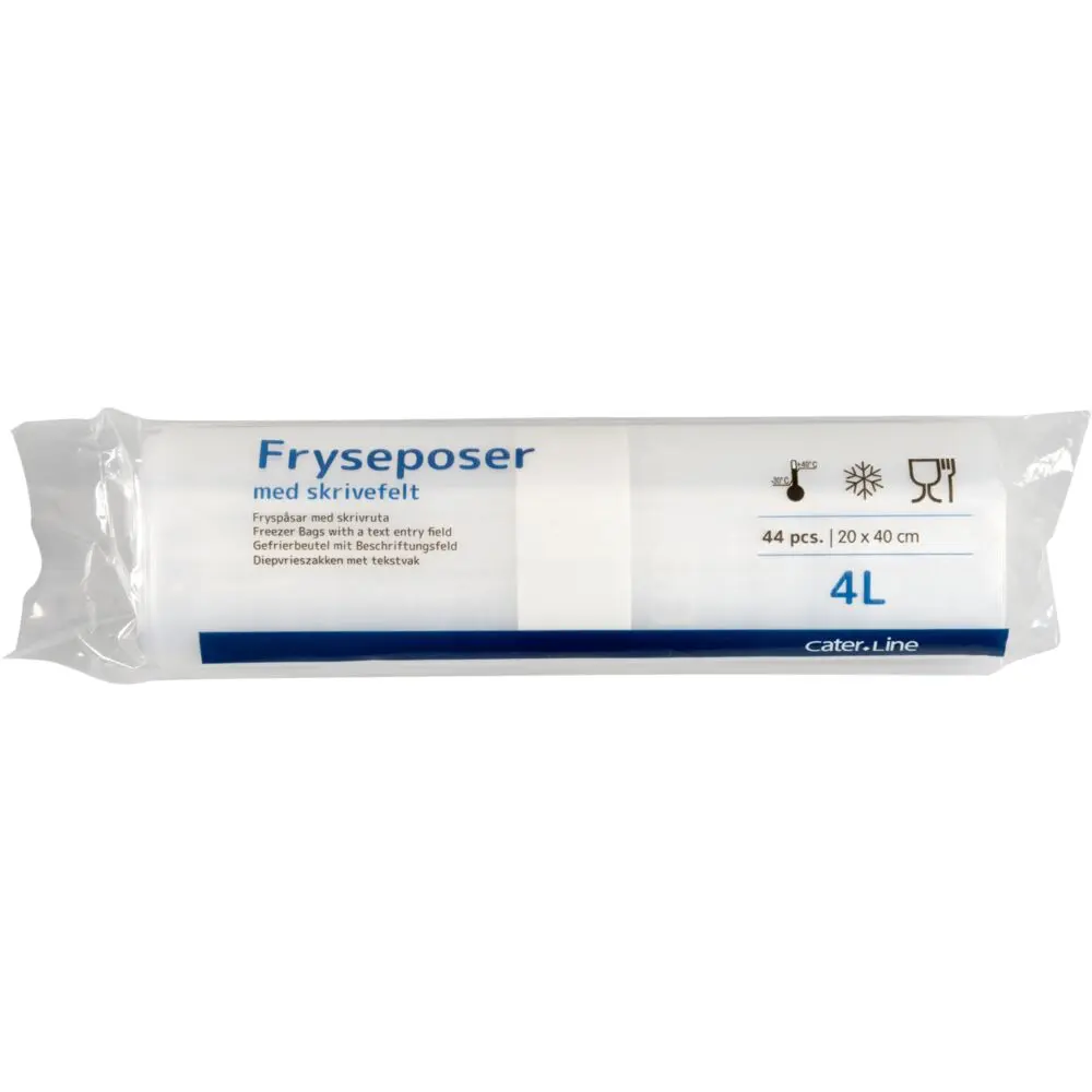 Frysepose, 4 l, klar, LDPE/LLDPE/virgin, 20x40cm (56 rl/krt)