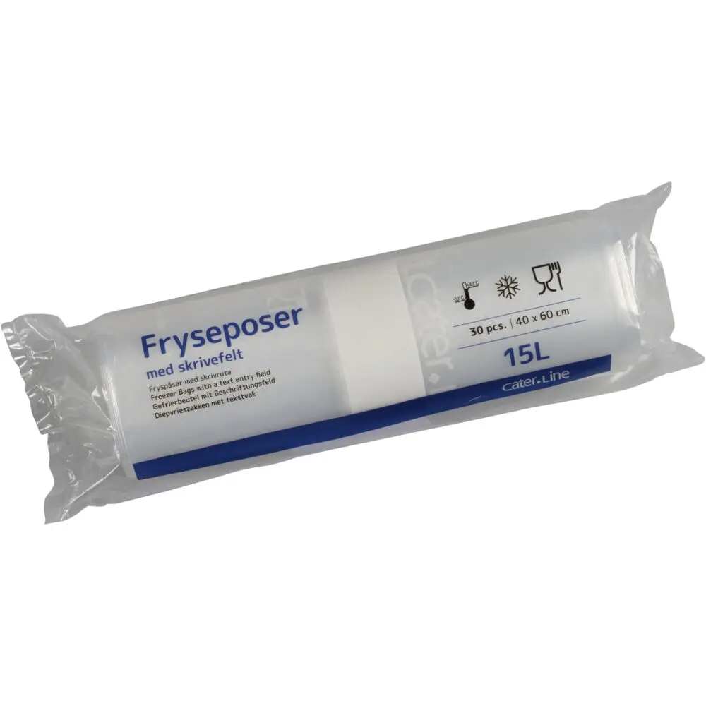 Frysepose, 15 l, klar, LDPE/LLDPE/virgin, 40x60cm (25 rl/krt)