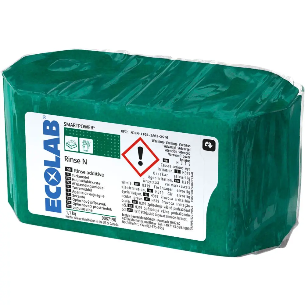 Afspænding, Ecolab Smartpower Rinse N, med farve, uden parfume, 1,1 kg (2 stk)