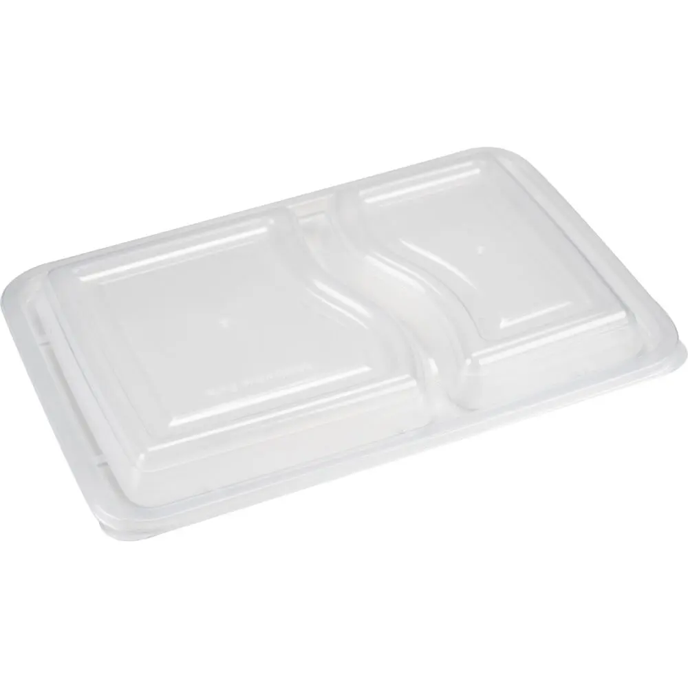Låg til take-away bakke 2- rums, 22,3x15,3x1,5cm, klar, PP (400 stk)
