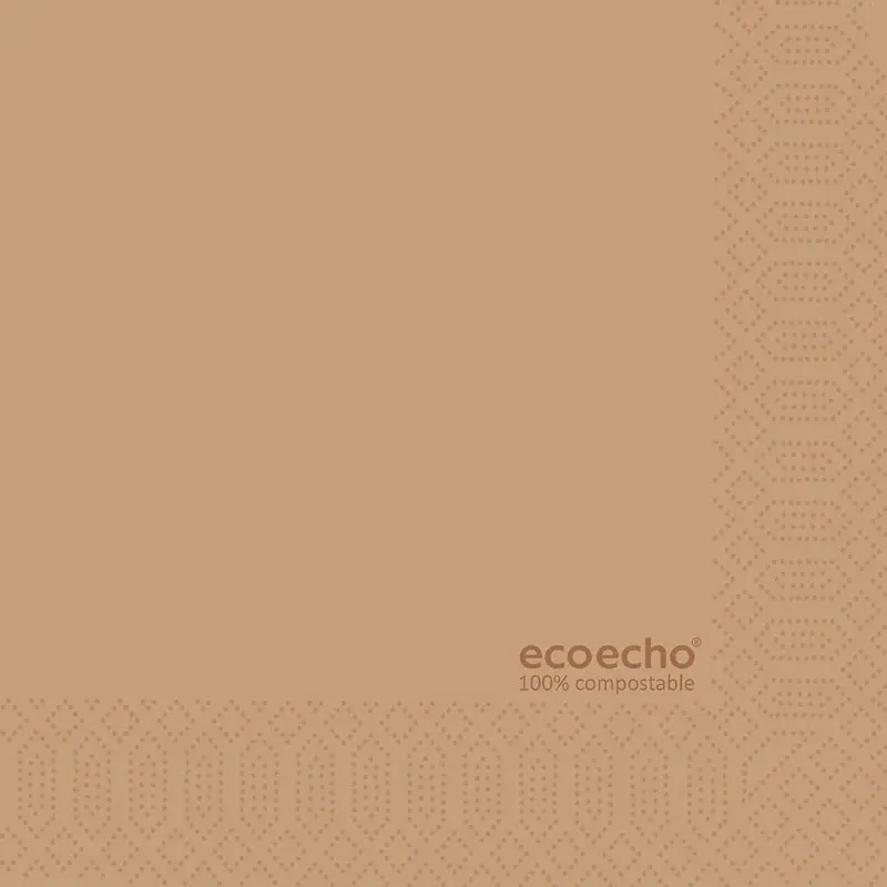 Serviet, Duni, 2-lags, 1/4 fold, 24x24cm, natur, nyfiber (2400 stk)