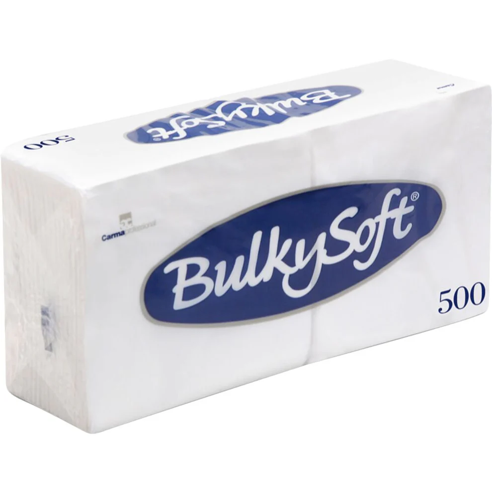 Serviet, Bulkysoft, 1-lags, 1/4 fold, 24x24cm, hvid, nyfiber (3000 stk)