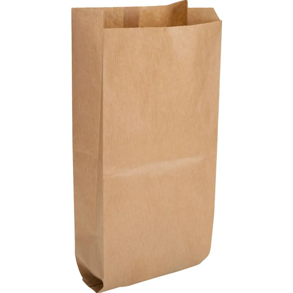 Brødpose, 46x8x16cm, brun, papir, med sidefals (1000 stk)