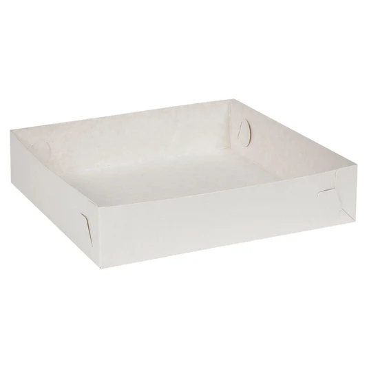 Kageæske, 22,5x22,5x5cm, hvid, karton, nr. 3, falseæskekarton (250 stk)