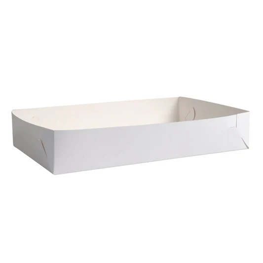 Kageæske, 38x23x7cm, hvid, karton, nr. 5, falseæskekarton (250 stk)
