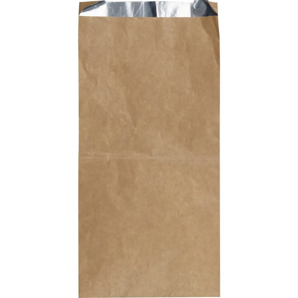 Grillpose, 33,5x19x8,5cm, brun, aluminium/papir/PE, med sidefals, stor (1000 stk)