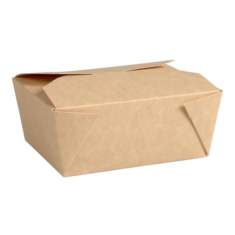 Takeaway boks, 11x9x5cm, 500 ml, brun, kraft/PE (450 stk)