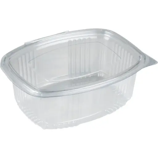 [1999917122] Salatbæger, 15,7x12,5x5,5cm, 500 ml, klar, RPET, med hængslet låg (600 stk)