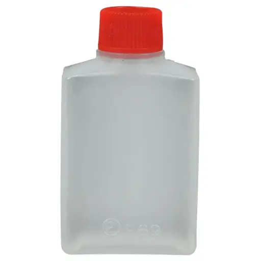 [100000398701] Sojabeholder, 15 ml, klar, PE, med rødt låg (6000 stk)