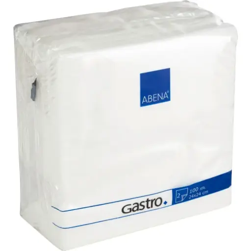 [12491002] Serviet, 2-lags, 1/4 fold, 24x24cm, hvid, nyfiber (4000 stk)