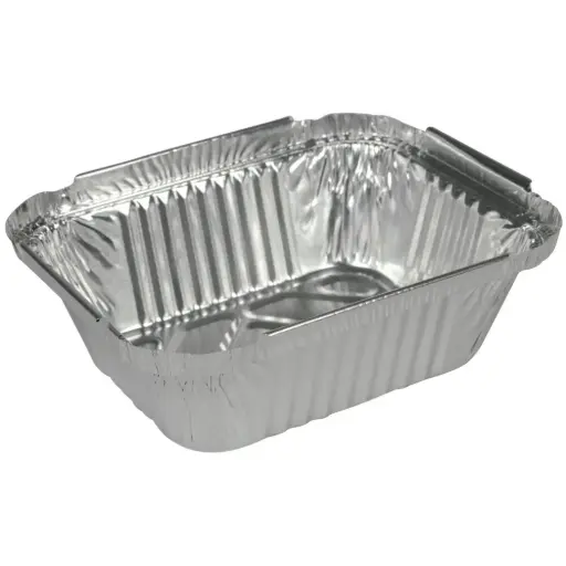 [570801] Aluminiumsbakke, 12,3x9,6x3,3cm, 250 ml, aluminium, rektangulær (2550 stk)