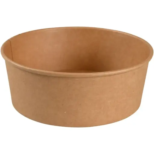 [100002731001] Skål, 5,1cm, Ø18,7cm, 900 ml, brun, pap/PE, 30 oz (300 stk)